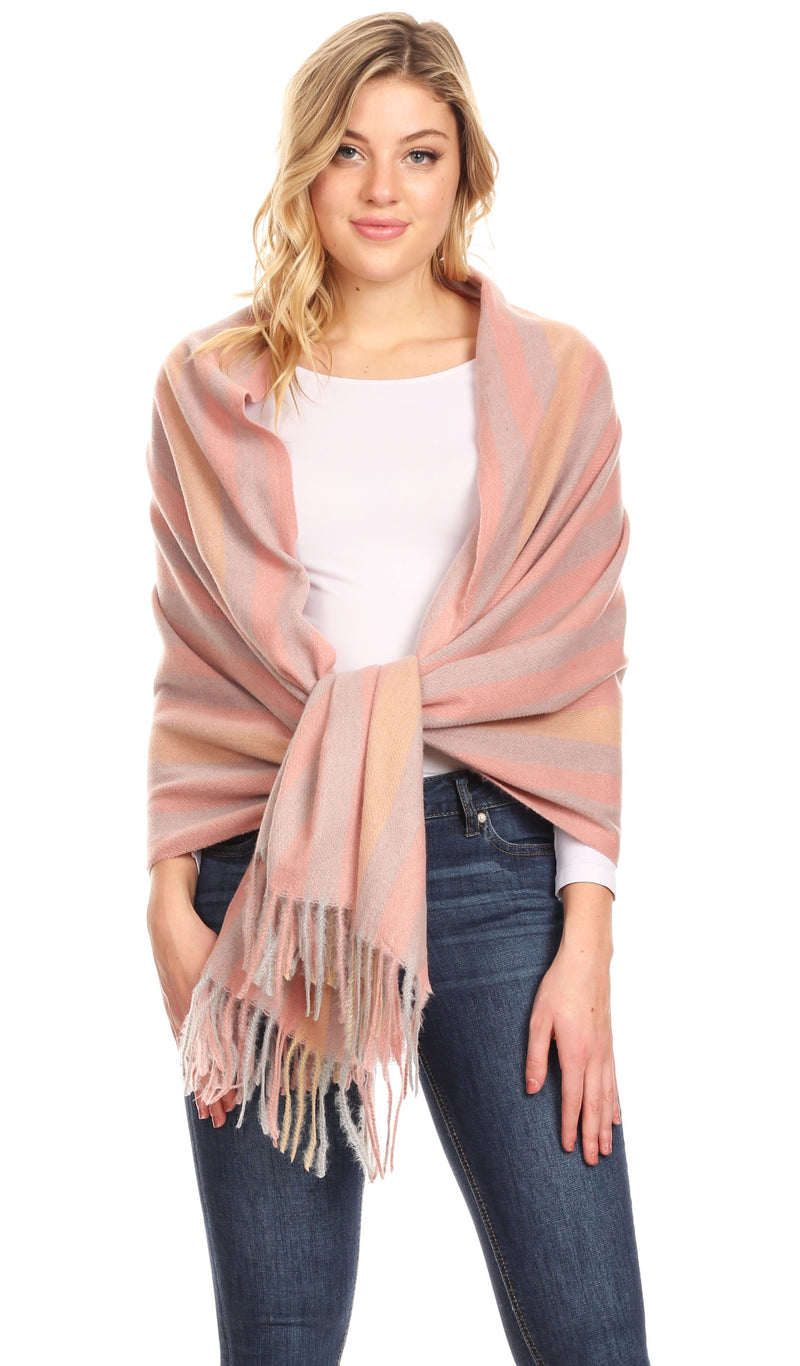 Sakkas Iris Warm Super Soft Cashmere Feel Pashmina Shawl  / Scarf with Fringes