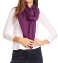 Sakkas Iris Warm Super Soft Cashmere Feel Pashmina Shawl  / Scarf with Fringes#color_Purple