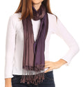 Sakkas Carine Reversible Soft Solid Slight Shimmer Pashmina/ Shawl/ Wrap/ Stole#color_Bronze/Purple