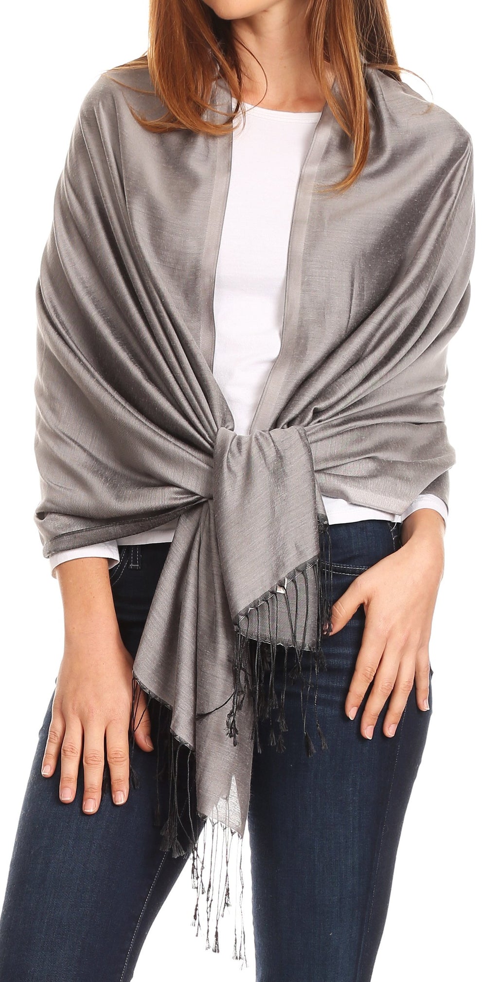 Sakkas Carine Reversible Soft Solid Slight Shimmer Pashmina/ Shawl/ Wr