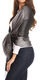 Sakkas Nicola Reversible Warm and Soft Unisex Scarf Stole Wrap Solid Color-block