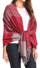 Sakkas Nicola Reversible Warm and Soft Unisex Scarf Stole Wrap Solid Color-block