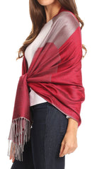 Sakkas Nicola Reversible Warm and Soft Unisex Scarf Stole Wrap Solid Color-block
