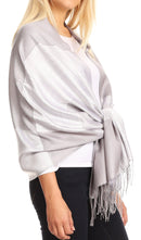 Sakkas Nicola Reversible Warm and Soft Unisex Scarf Stole Wrap Solid Color-block