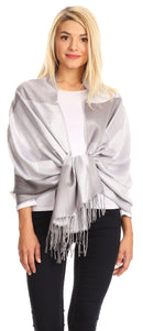 Sakkas Nicola Reversible Warm and Soft Unisex Scarf Stole Wrap Solid Color-block