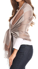 Sakkas Nicola Reversible Warm and Soft Unisex Scarf Stole Wrap Solid Color-block