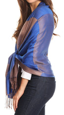 Sakkas Nicola Reversible Warm and Soft Unisex Scarf Stole Wrap Solid Color-block