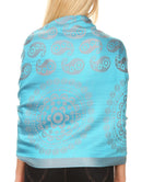 Sakkas Mia Reversible Brocade Paisley Scarf Wrap Shawl Soft and Light