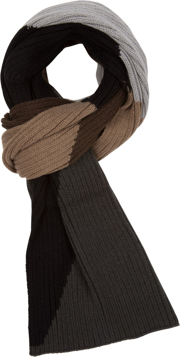 Sakkas Miller Unisex Long Ribbed Knit Aztec Winter Scarf#color_ Black