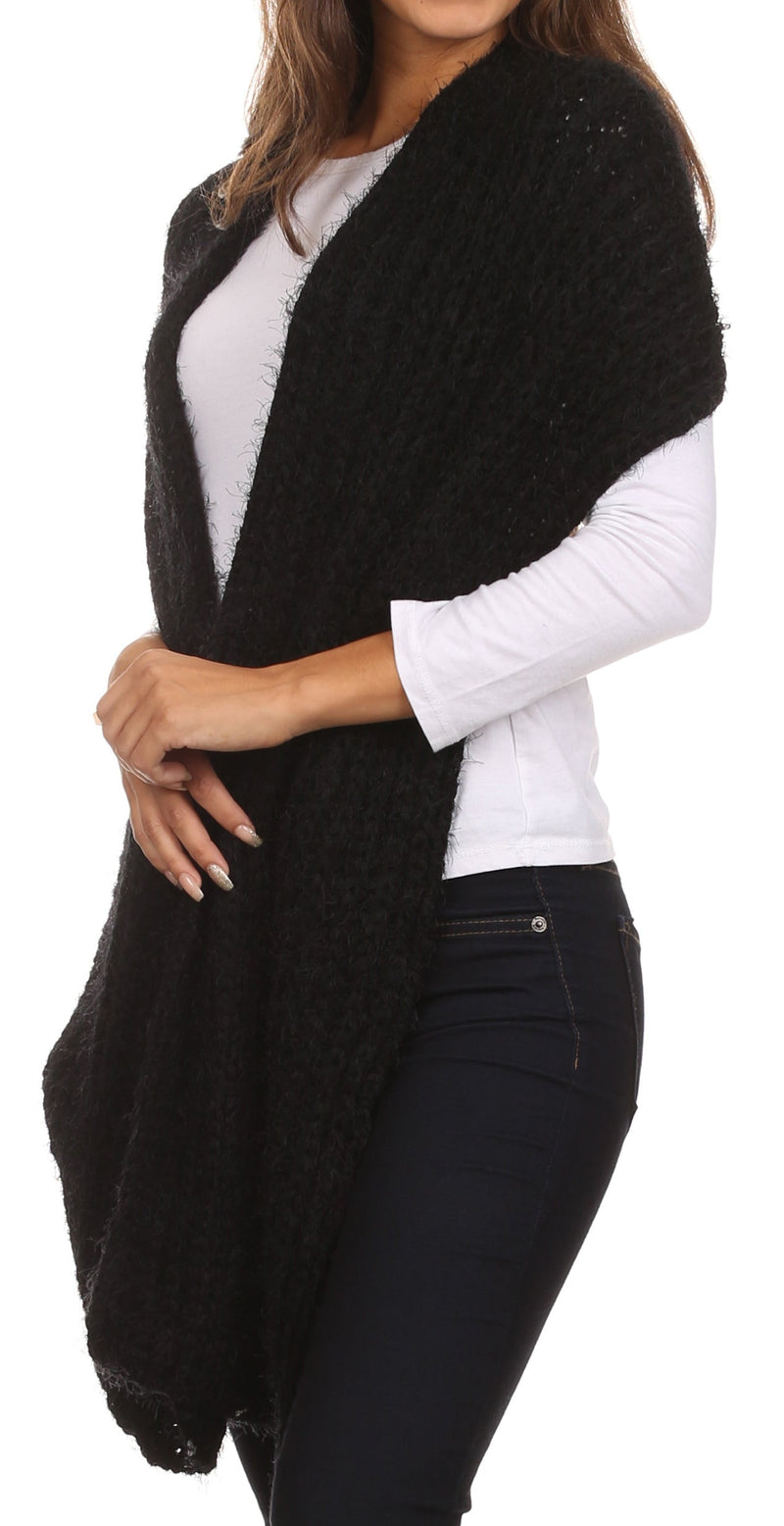 Sakkas Grecia Women's Solid Long Extra Soft Textured Winter Scarf