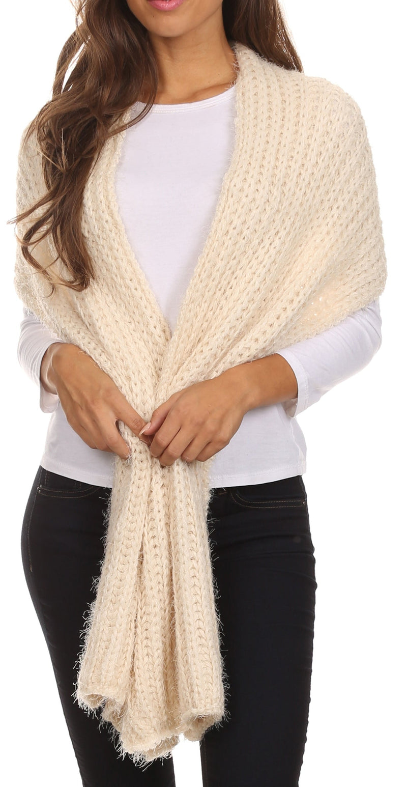 Sakkas Grecia Women's Solid Long Extra Soft Textured Winter Scarf