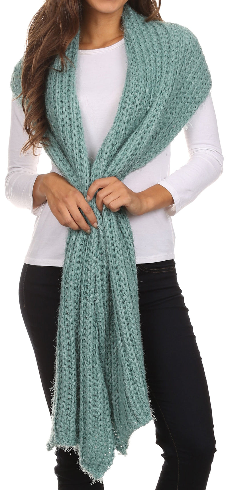 Sakkas Grecia Women's Solid Long Extra Soft Textured Winter Scarf