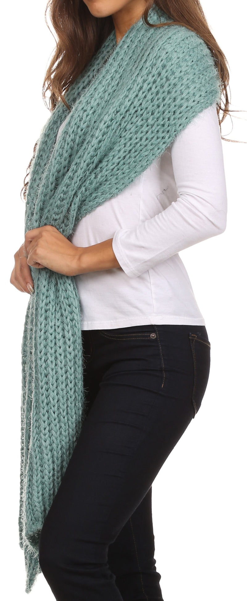 Sakkas Grecia Women's Solid Long Extra Soft Textured Winter Scarf