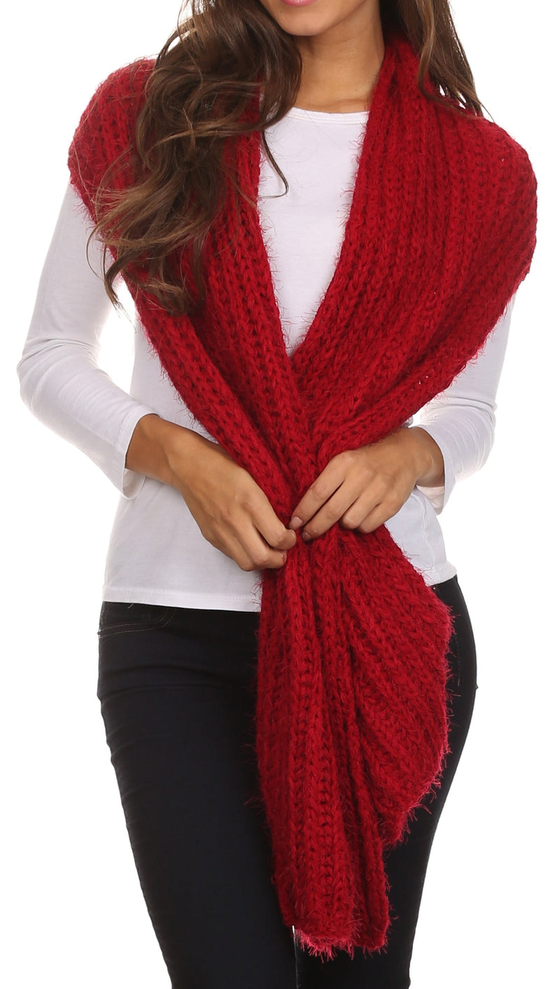 Sakkas Grecia Women's Solid Long Extra Soft Textured Winter Scarf