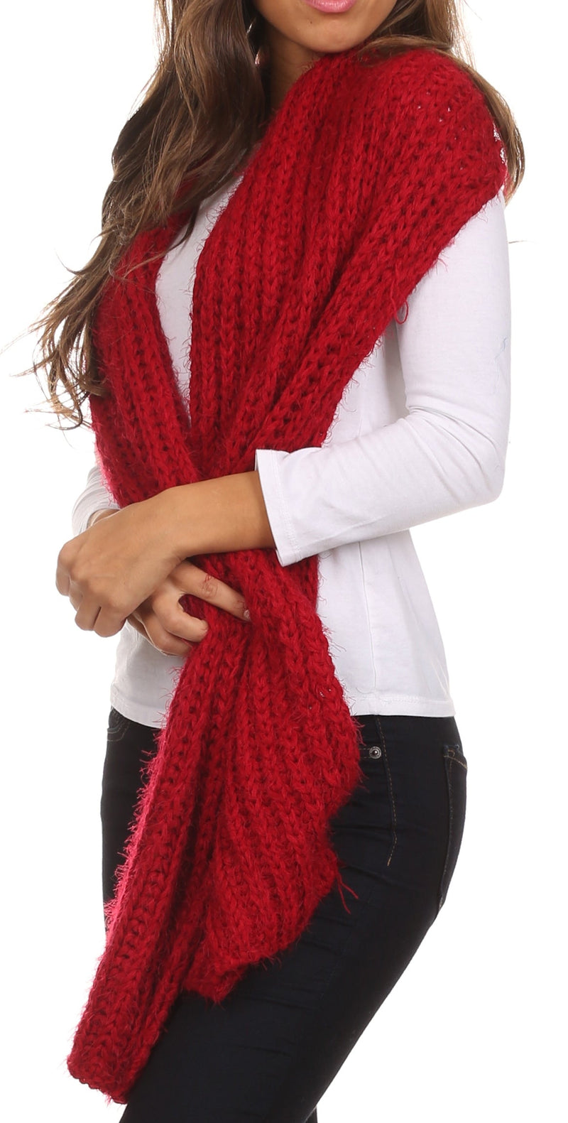 Sakkas Grecia Women's Solid Long Extra Soft Textured Winter Scarf