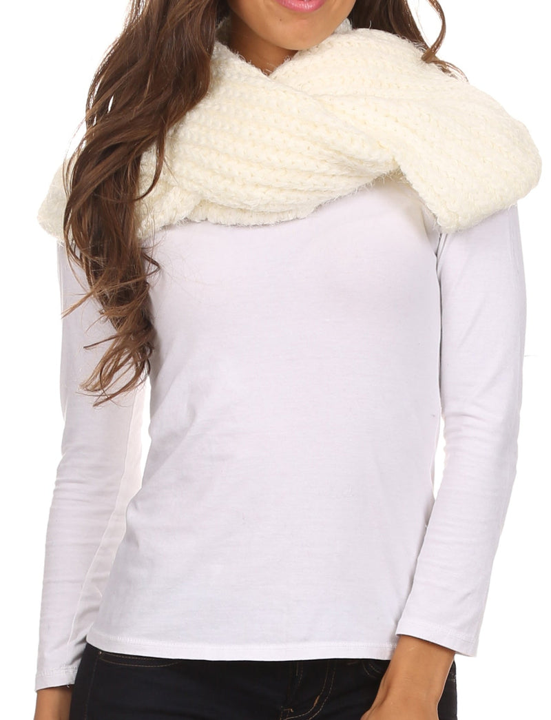 Sakkas Grecia Women's Solid Long Extra Soft Textured Winter Scarf