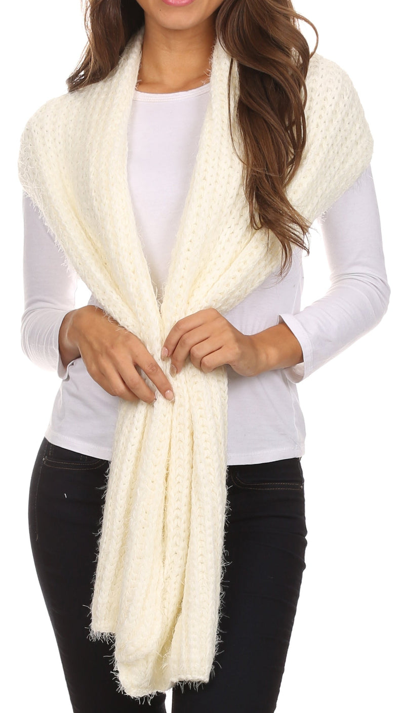 Sakkas Grecia Women's Solid Long Extra Soft Textured Winter Scarf