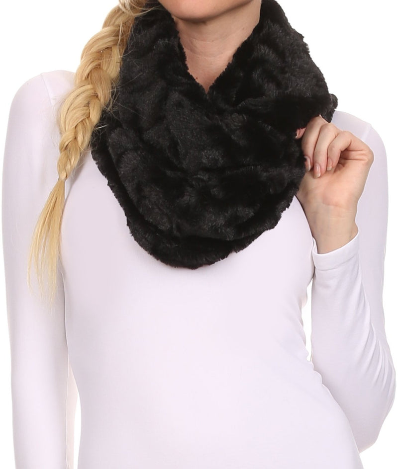 Sakkas Abhy  Soft Fall Winter Furry Infinity Wrap Scarf