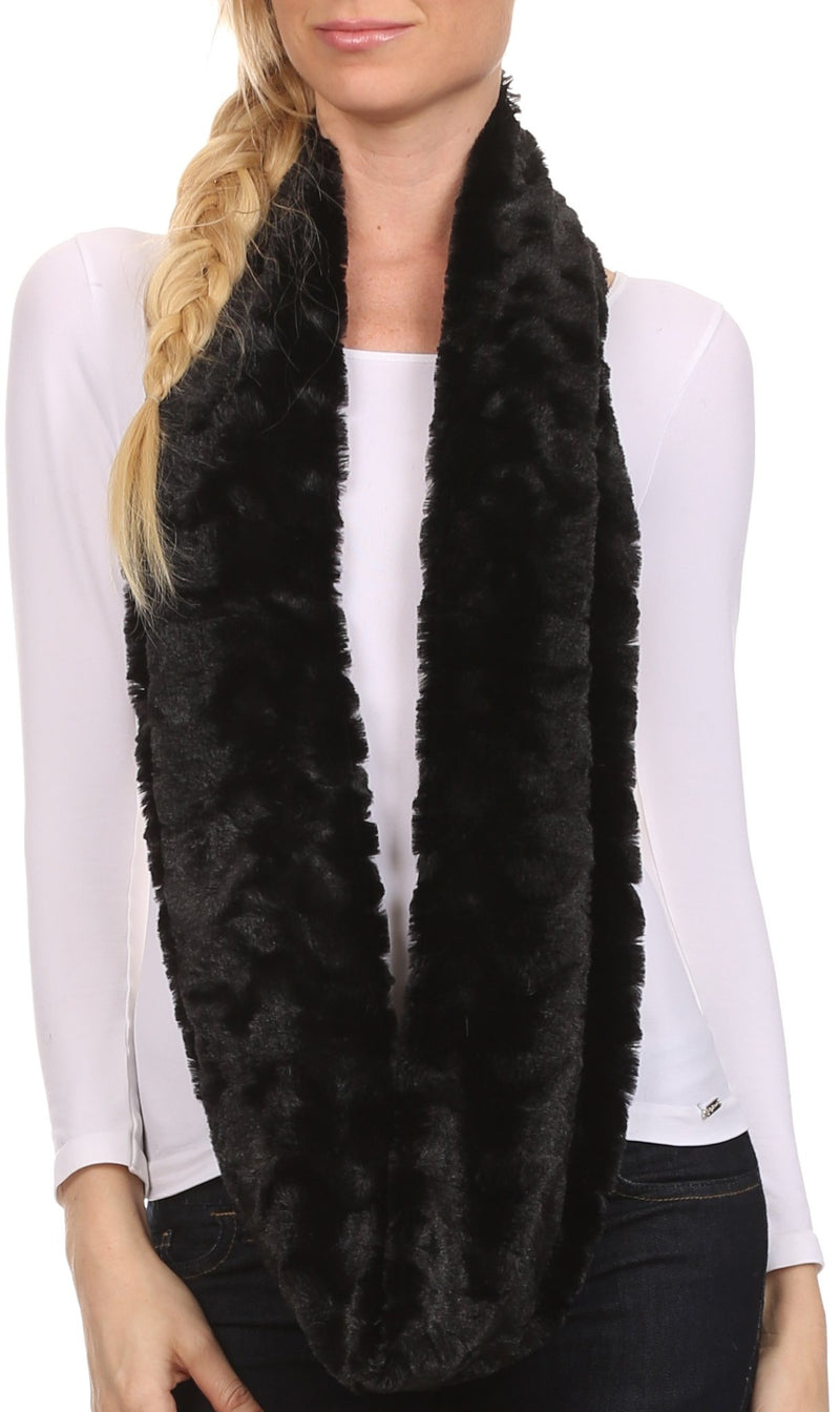 Sakkas Abhy  Soft Fall Winter Furry Infinity Wrap Scarf