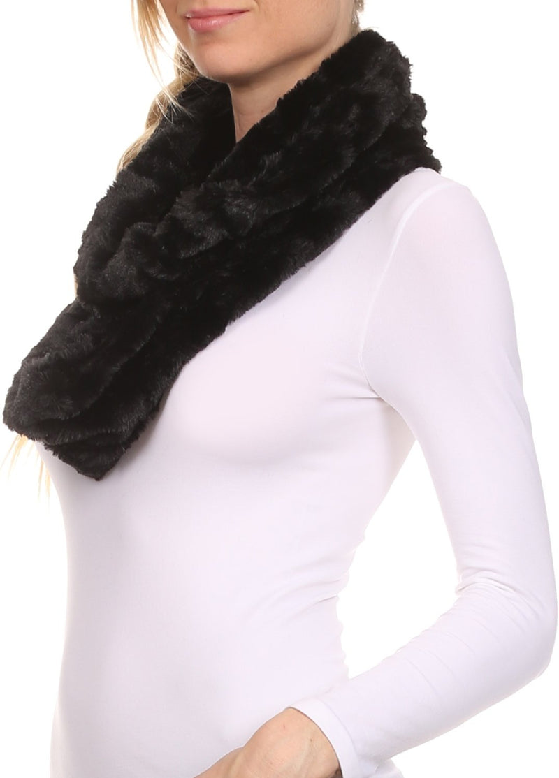 Sakkas Abhy  Soft Fall Winter Furry Infinity Wrap Scarf