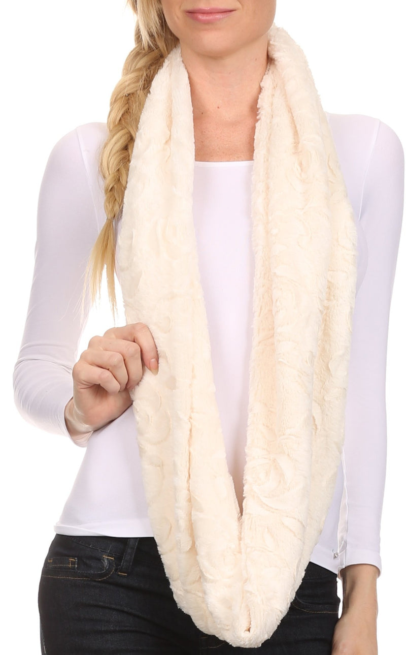 Sakkas Abhy  Soft Fall Winter Furry Infinity Wrap Scarf