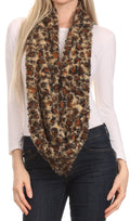 Sakkas Abhy  Soft Fall Winter Furry Infinity Wrap Scarf#color_2-Caramel