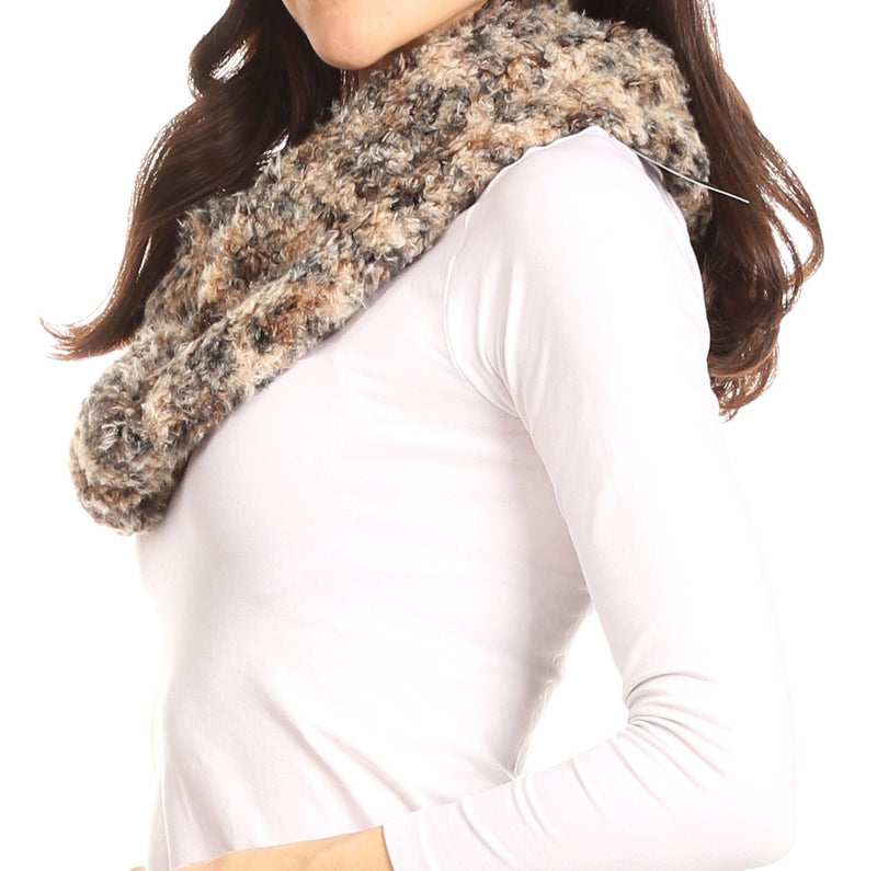 Sakkas Abhy  Soft Fall Winter Furry Infinity Wrap Scarf