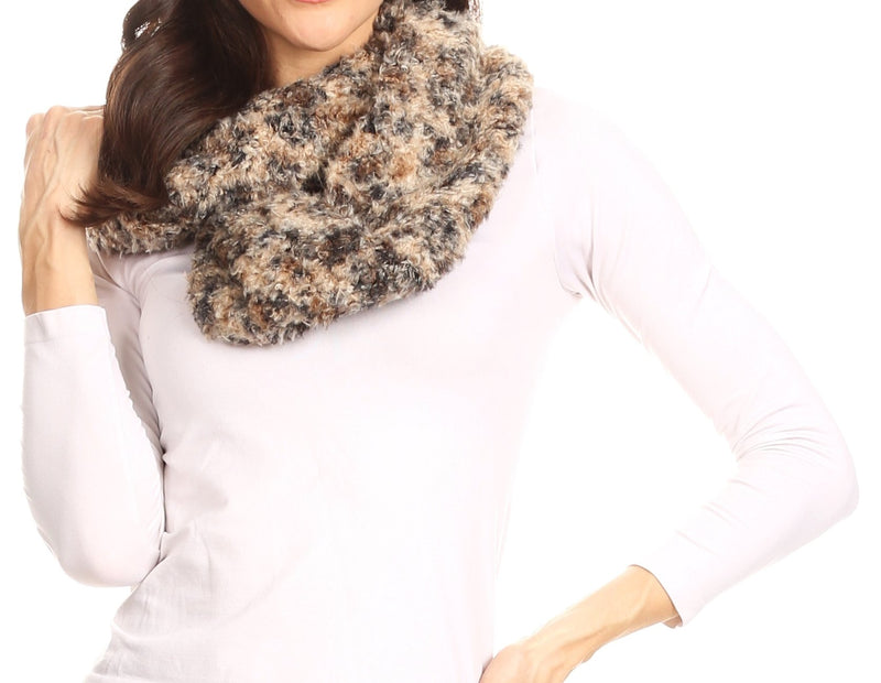 Sakkas Abhy  Soft Fall Winter Furry Infinity Wrap Scarf