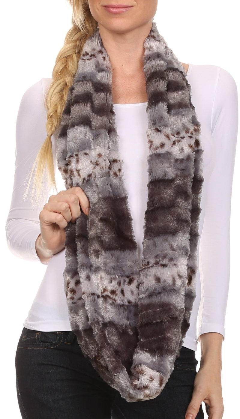 Sakkas Abhy  Soft Fall Winter Furry Infinity Wrap Scarf