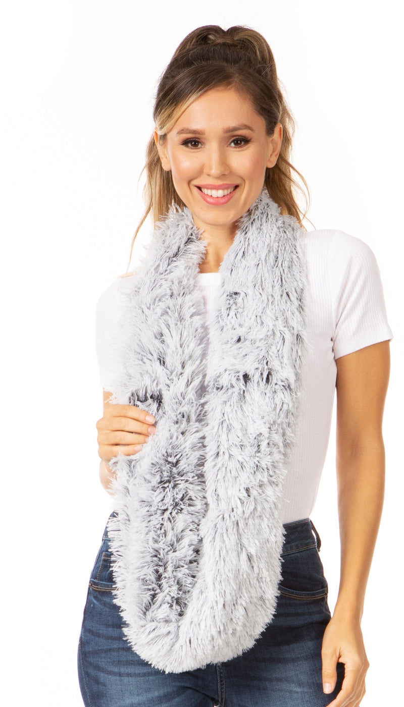 Sakkas Abhy  Soft Fall Winter Furry Infinity Wrap Scarf