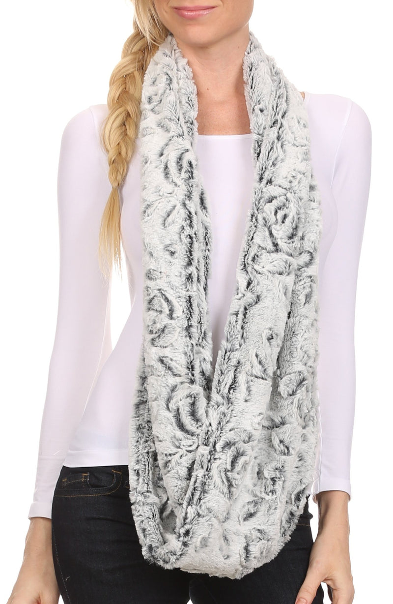 Sakkas Abhy  Soft Fall Winter Furry Infinity Wrap Scarf