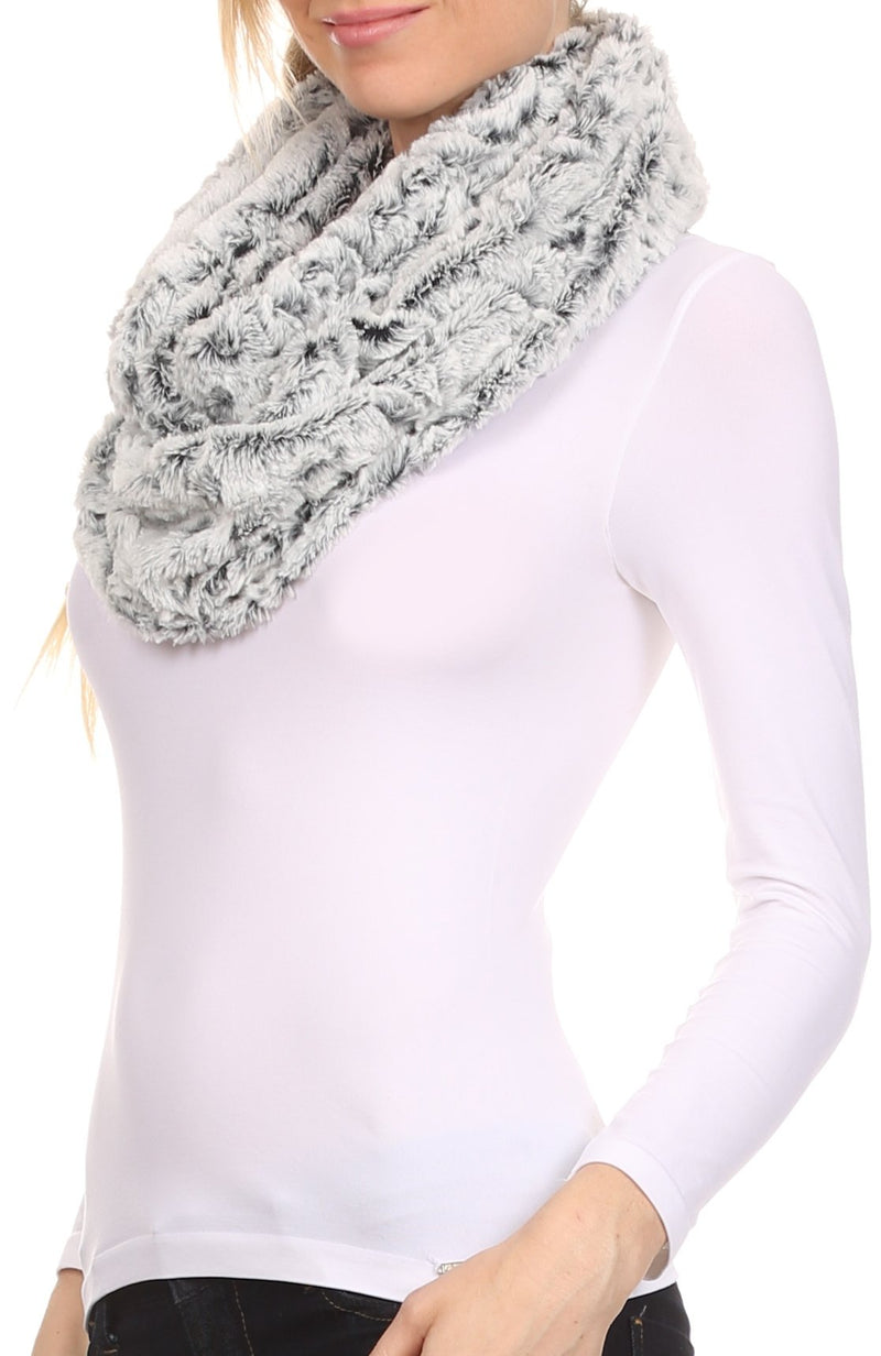 Sakkas Abhy  Soft Fall Winter Furry Infinity Wrap Scarf