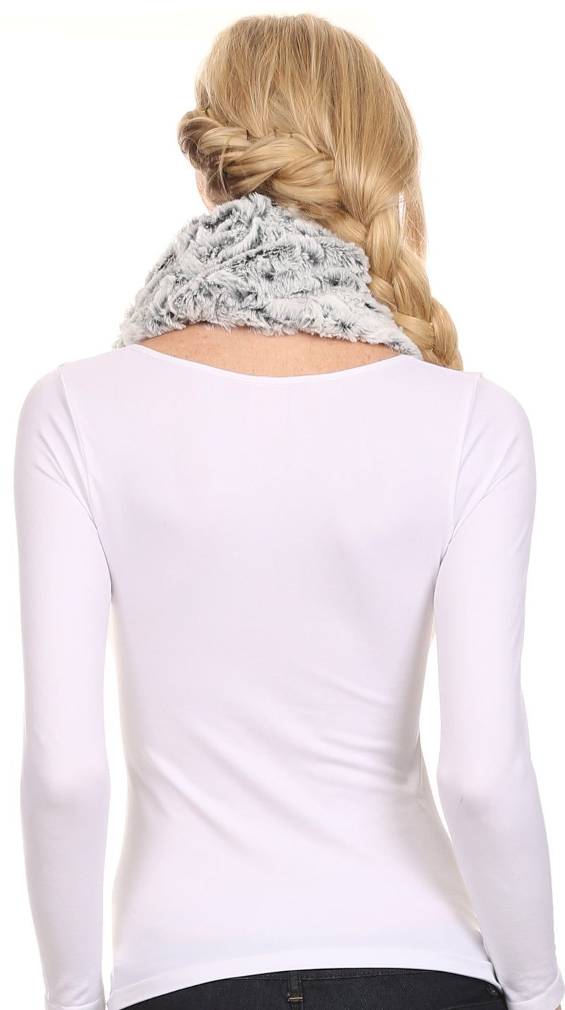 Sakkas Abhy  Soft Fall Winter Furry Infinity Wrap Scarf