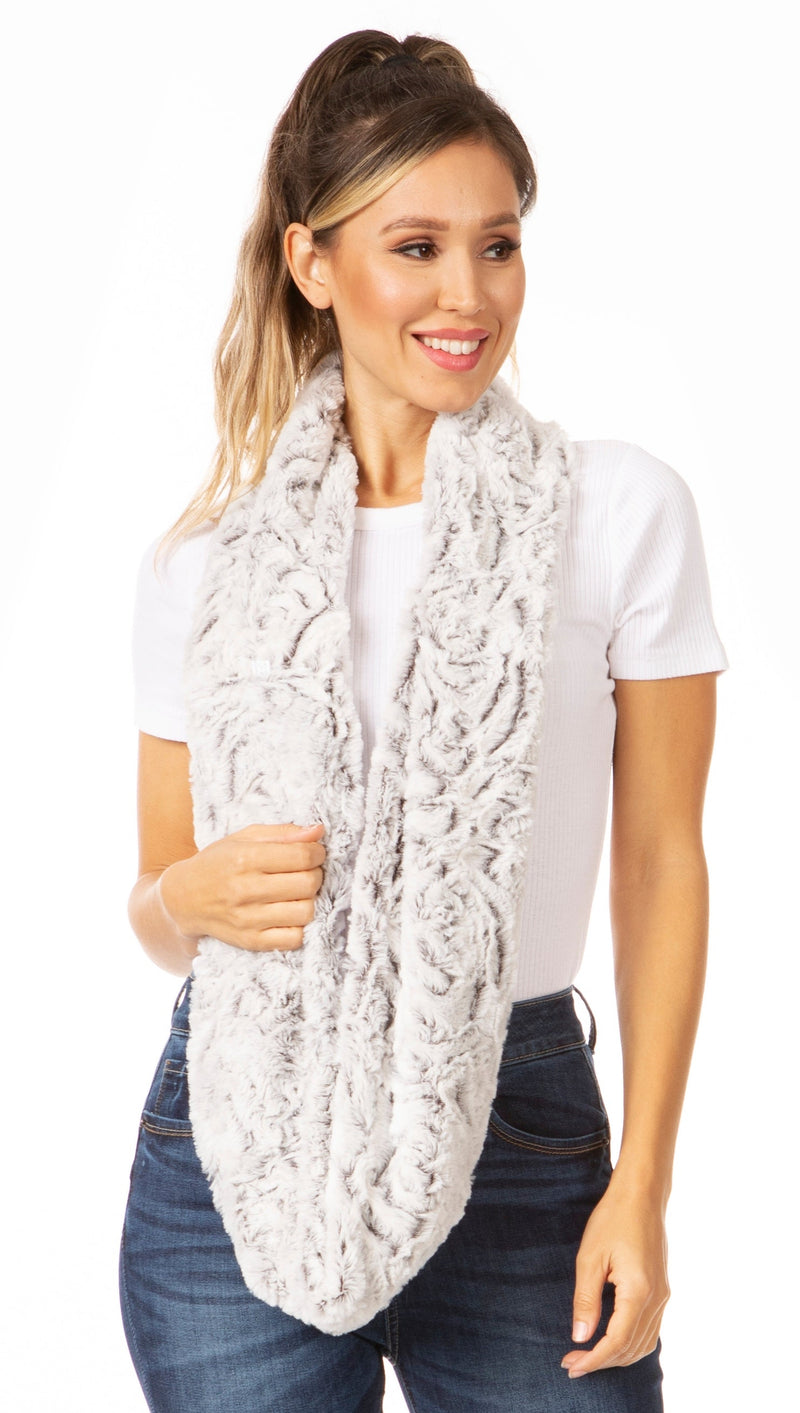 Sakkas Abhy  Soft Fall Winter Furry Infinity Wrap Scarf