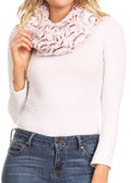 Sakkas Abhy  Soft Fall Winter Furry Infinity Wrap Scarf#color_6-Cranberry
