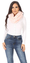 Sakkas Abir Soft Furry Reversible Short Twist Wrap Around Infinity Scarf