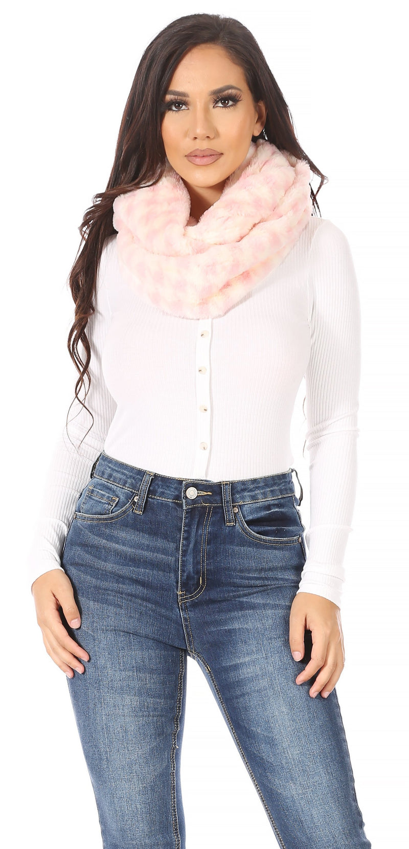 Sakkas Abir Soft Furry Reversible Short Twist Wrap Around Infinity Scarf