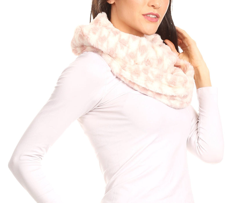 Sakkas Abir Soft Furry Reversible Short Twist Wrap Around Infinity Scarf