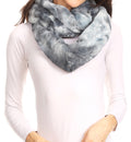 Sakkas Abir Soft Furry Reversible Short Twist Wrap Around Infinity Scarf#color_4-Grey