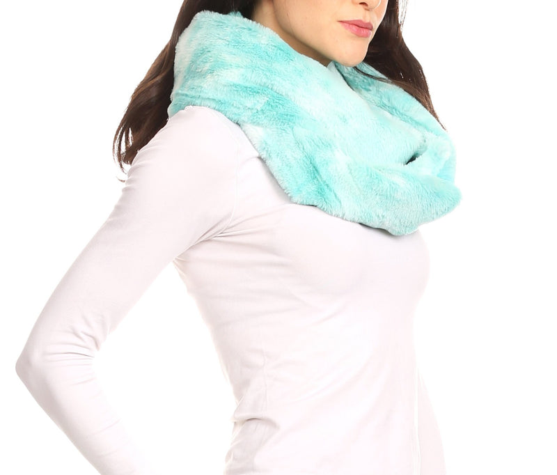 Sakkas Abir Soft Furry Reversible Short Twist Wrap Around Infinity Scarf