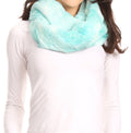 Sakkas Abir Soft Furry Reversible Short Twist Wrap Around Infinity Scarf#color_4-Blue