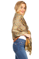 Sakkas Alessa Women's Silky Soft Reversible PaisleyPrint Pashmina Scarf Shawl Wrap