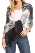 Sakkas Martinna Women's Winter Warm Super Soft and Light Pattern Shawl Scarf Wrap#color_Black / Grey 