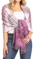 Sakkas Martinna Women's Winter Warm Super Soft and Light Pattern Shawl Scarf Wrap#color_Purple 