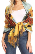 Sakkas Oria Women's Soft Lightweight Colorful Printed Shawl Scarf Wrap Stole#color_Floral 3 