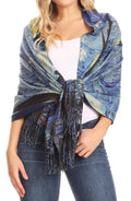 Sakkas Oria Women's Soft Lightweight Colorful Printed Shawl Scarf Wrap Stole#color_Landscape1