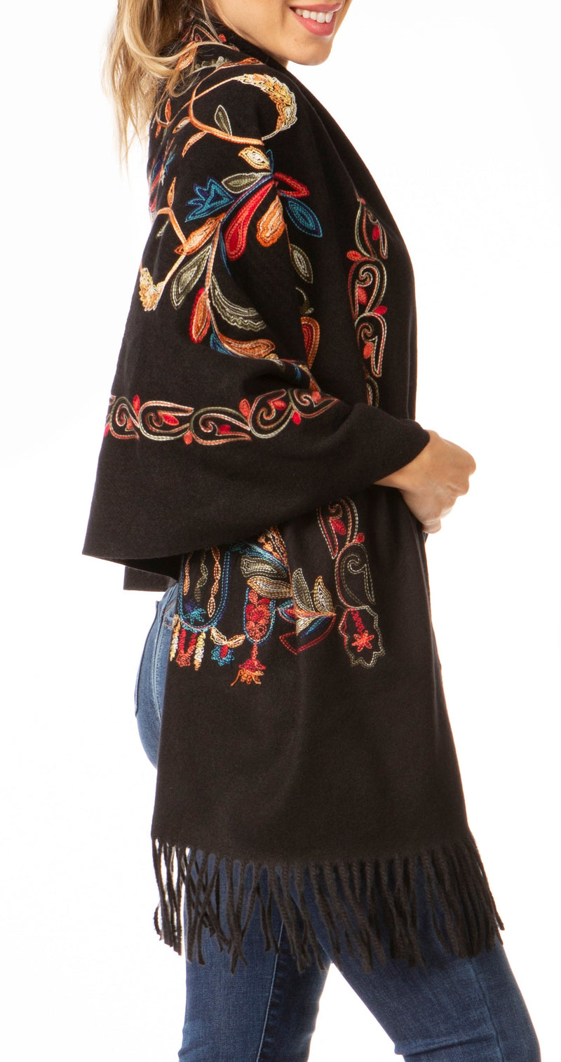 Sakkas Ginata Women's Large Casual Super Soft Embroidery Scarf Shawl Wrap Stole