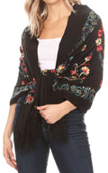 Sakkas Ginata Women's Large Casual Super Soft Embroidery Scarf Shawl Wrap Stole#color_BlueRed