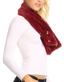 Sakkas Colette Faux Mink Warm Winter Soft Luxurious KeyHole Scarf