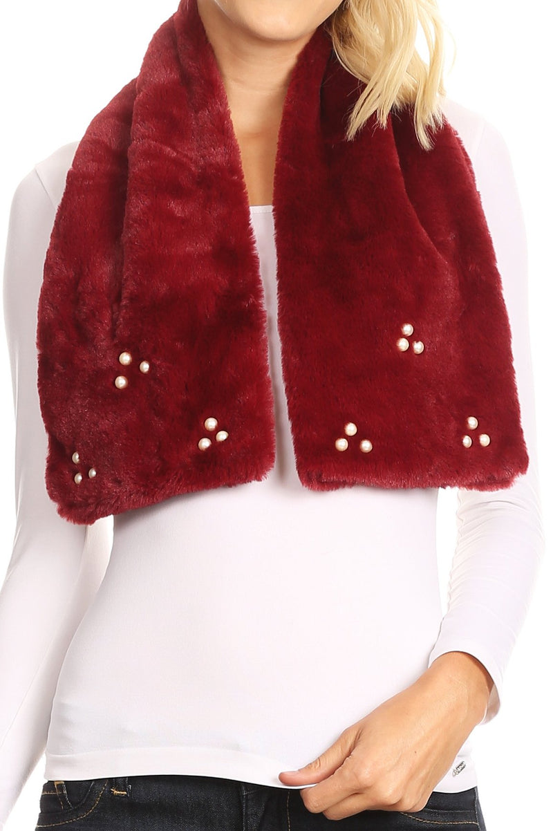 Sakkas Colette Faux Mink Warm Winter Soft Luxurious KeyHole Scarf